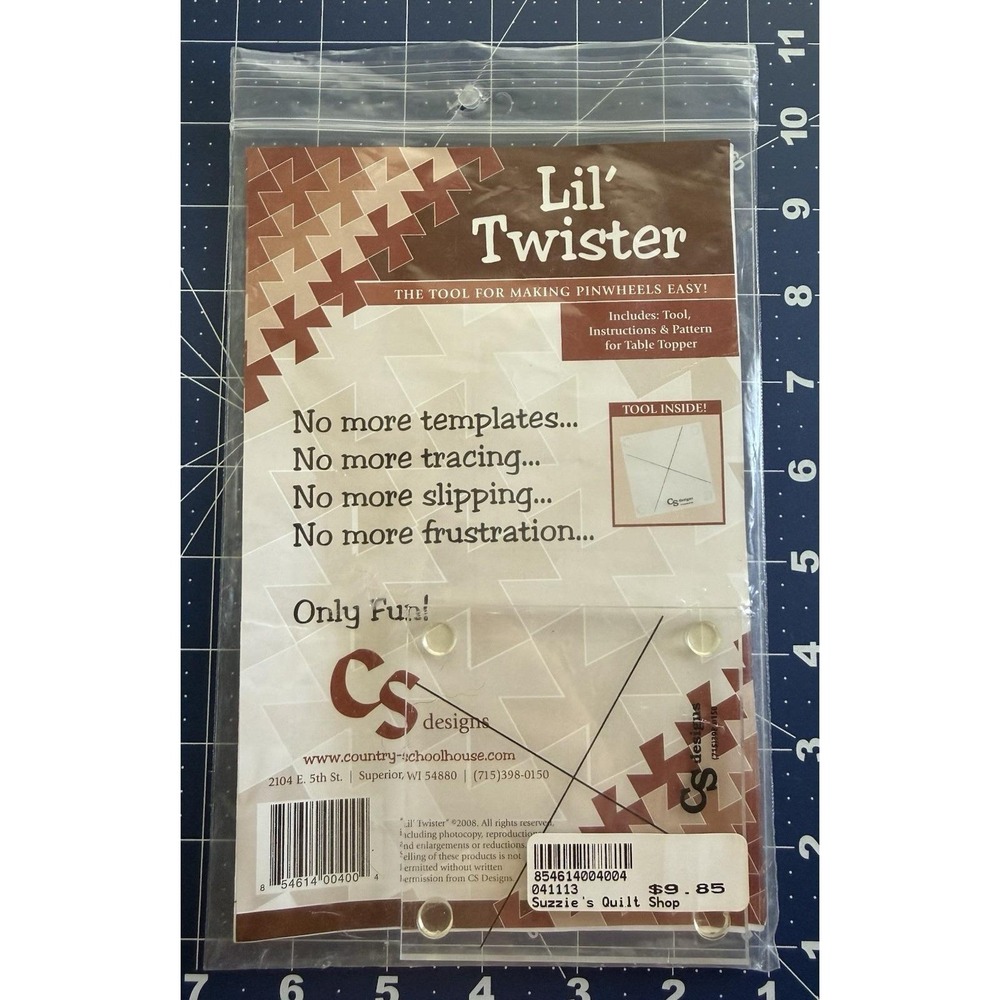 Lil' Twister Acrylic Pinwheel Template Tool Quilting CS Designs